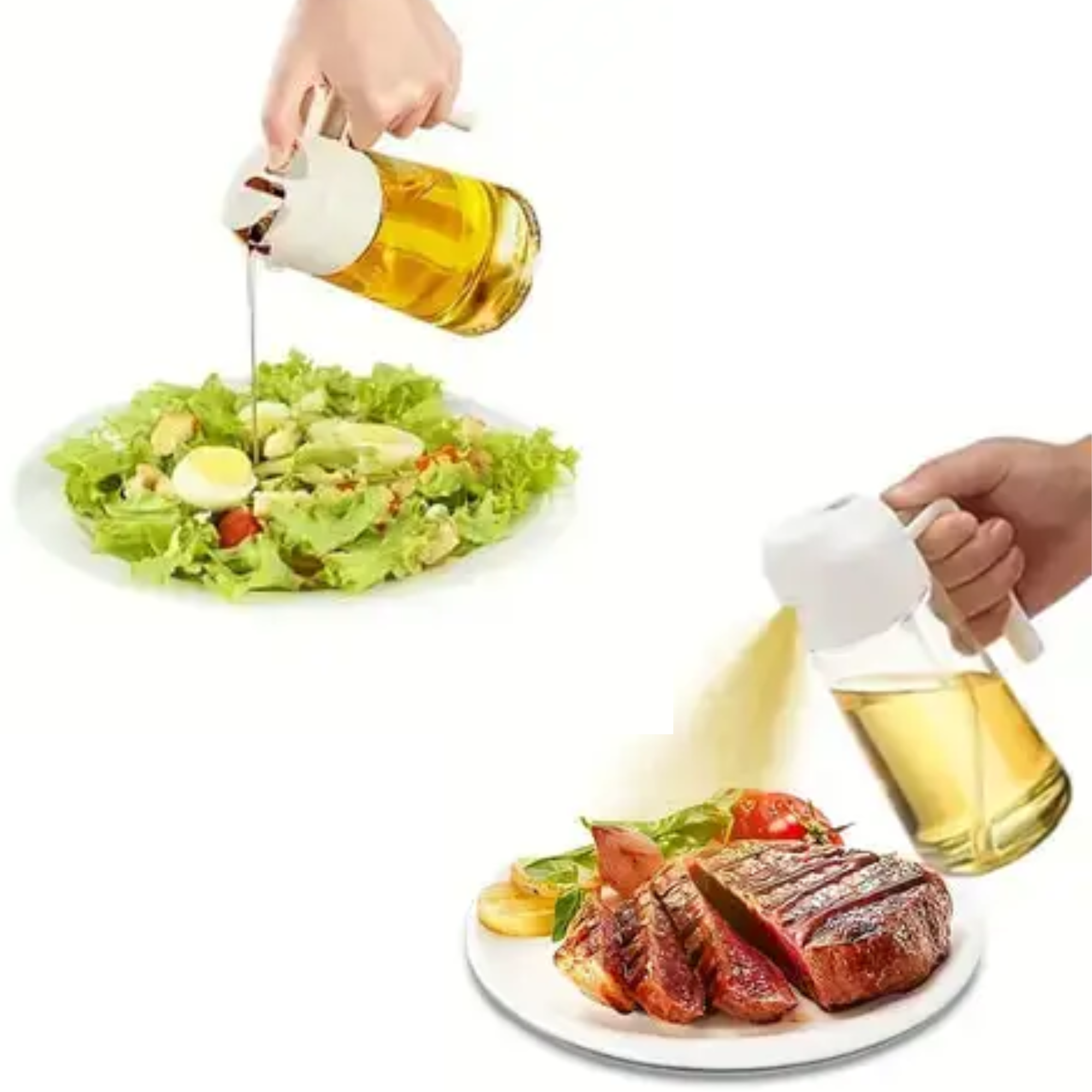 Spray / Verseur d'huile (noir) pour cuisson plus saine (airfryer, salades, four, etc...)