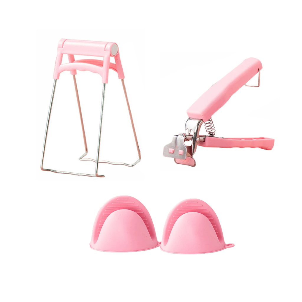 Pince / Gants silicone / Porte-plats - pour tous les Airfryer - bleu ou rose (Accessoires vendus séparément)