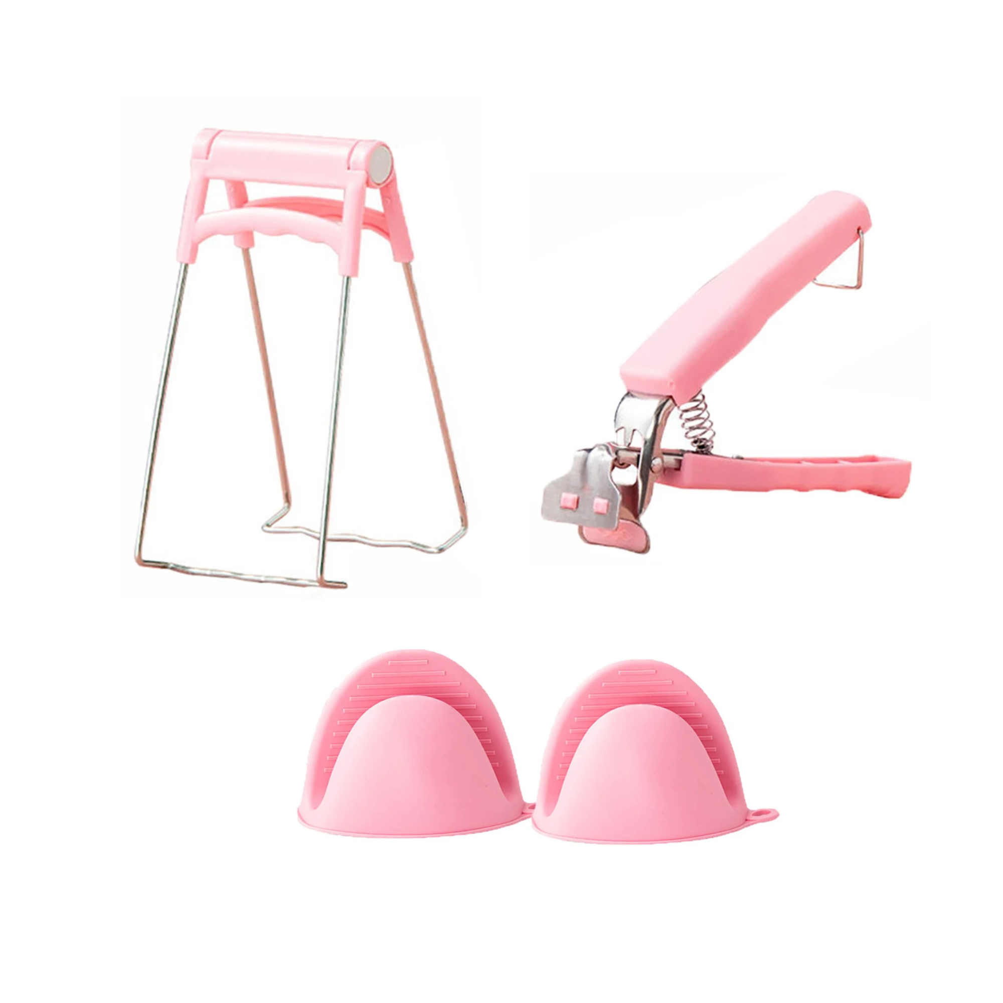 Pince / Gants silicone / Porte-plats - pour tous les Airfryer - bleu ou rose (Accessoires vendus séparément)