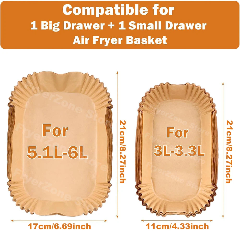 100 papiers cuissons pour MOULINEX - Easy Fry and Grill Dual XXL 8,3L