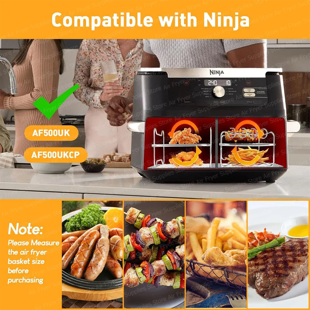 2 grilles + 4 brochettes NINJA - Double stack 9.5L