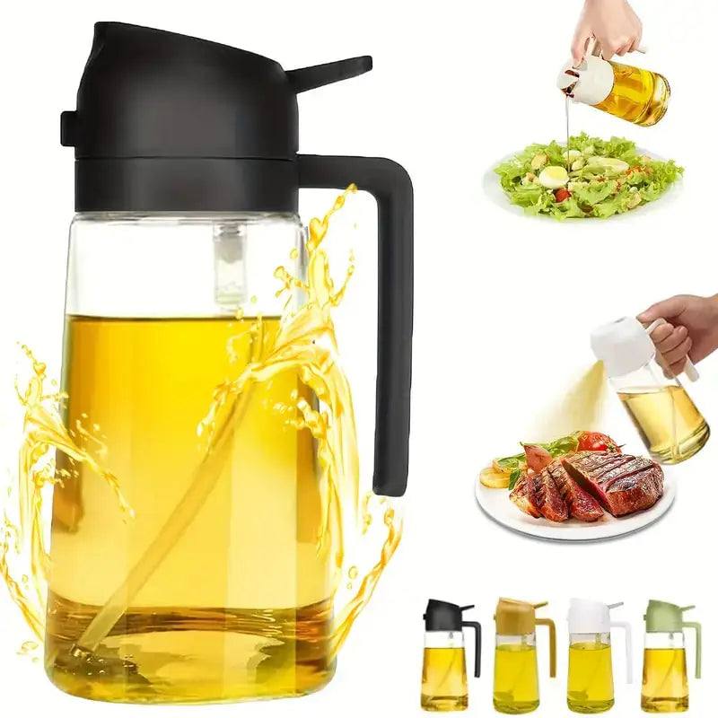 Spray / Verseur d'huile (noir) pour cuisson plus saine (airfryer, salades, four, etc...)