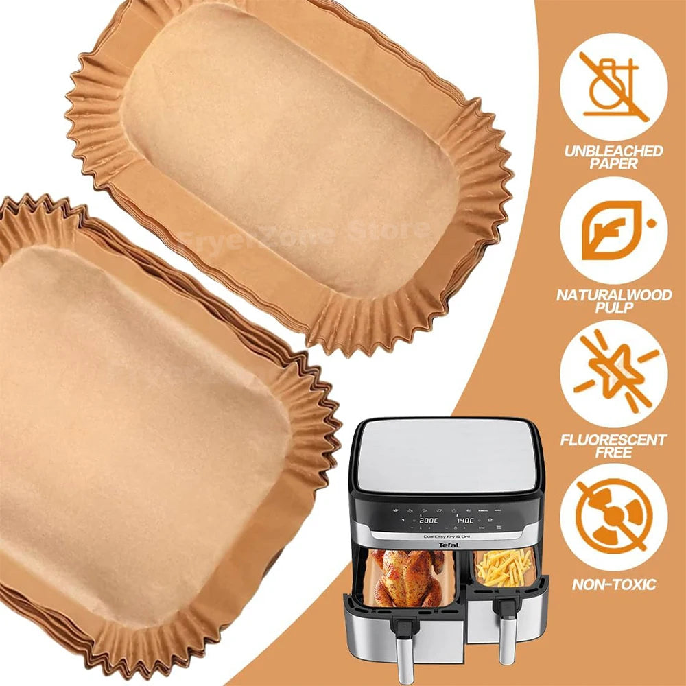 100 papiers cuissons pour MOULINEX - Easy Fry and Grill Dual XXL 8,3L