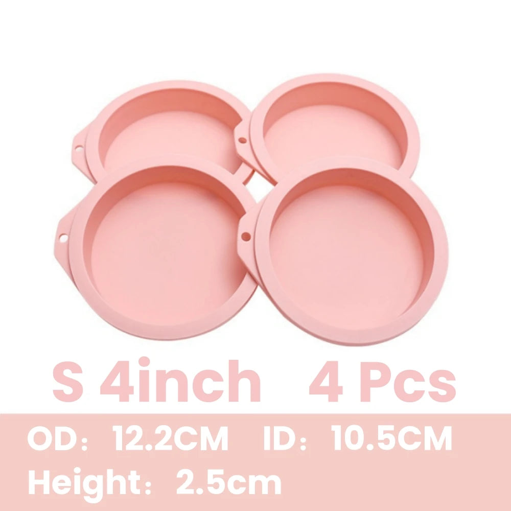 4 petits moules ronds en silicones pour AirFryer (10.5cm de diamètre)