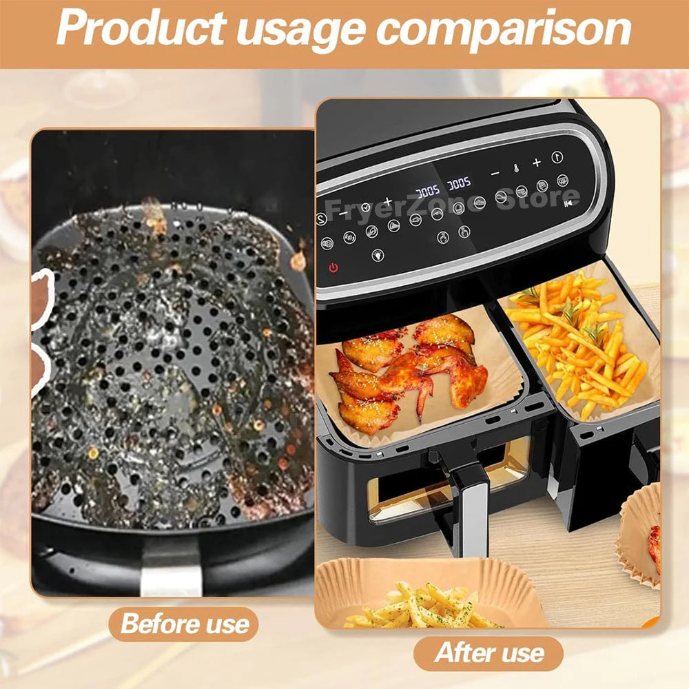 100 papiers cuissons pour MOULINEX - Easy Fry and Grill Dual XXL 8,3L