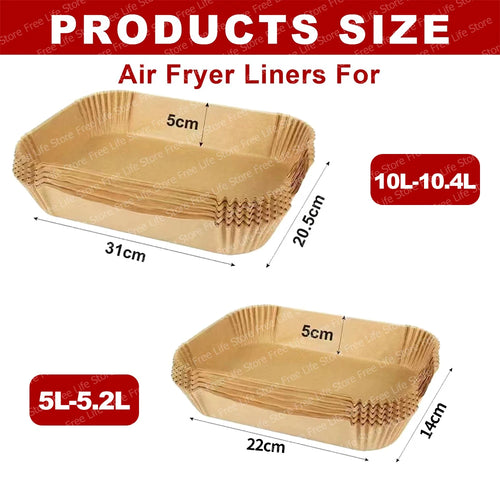 100 Papiers cuissons pour COSORI - Twinfry 10L pour Grand et petits bac