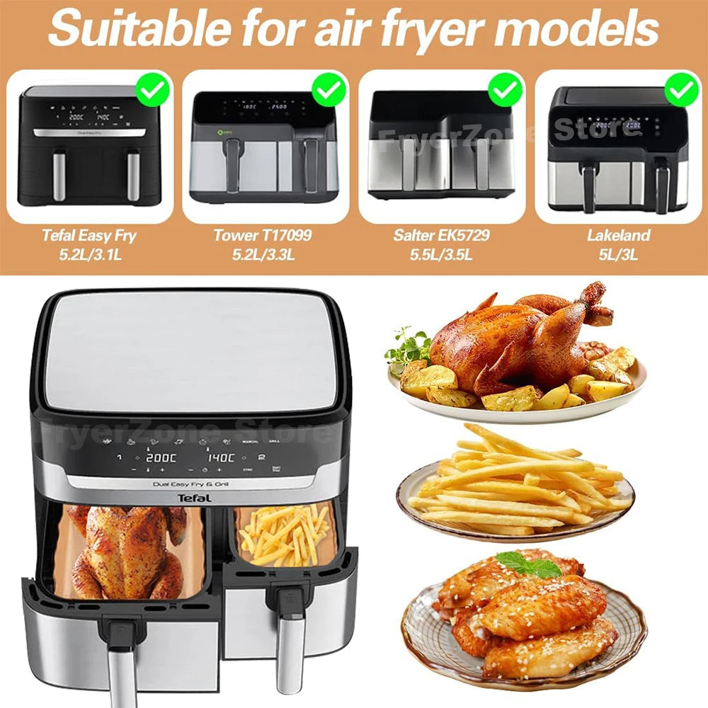 100 papiers cuissons pour MOULINEX - Easy Fry and Grill Dual XXL 8,3L