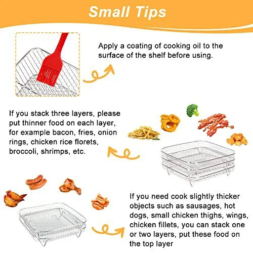 3 Grilles de cuisson INOX pour NINJA - Foodi flex 10.4L