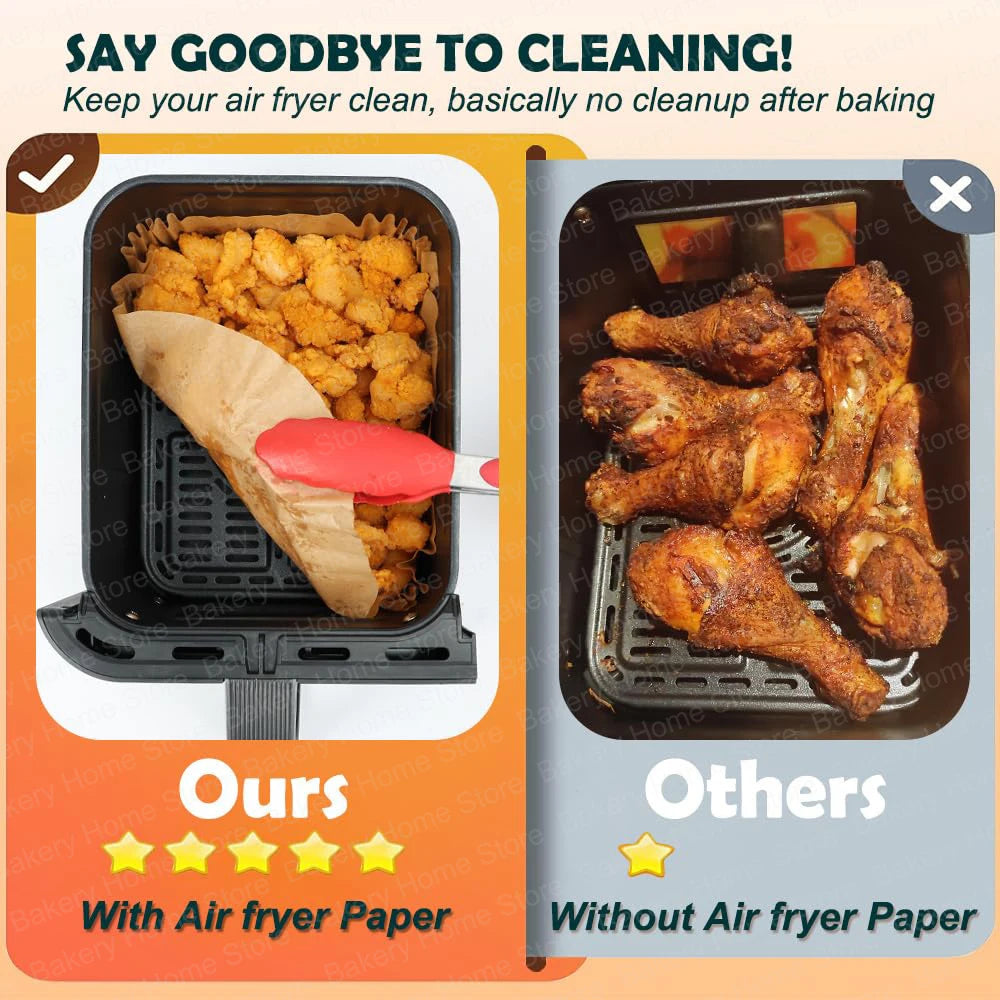 100 Papiers cuissons pour les deux bacs Cosori - Twinfry 10L