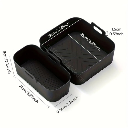 2 Bacs en silicone toutes cuissons pour MOULINEX - Easy Fry Dual XXL 11L