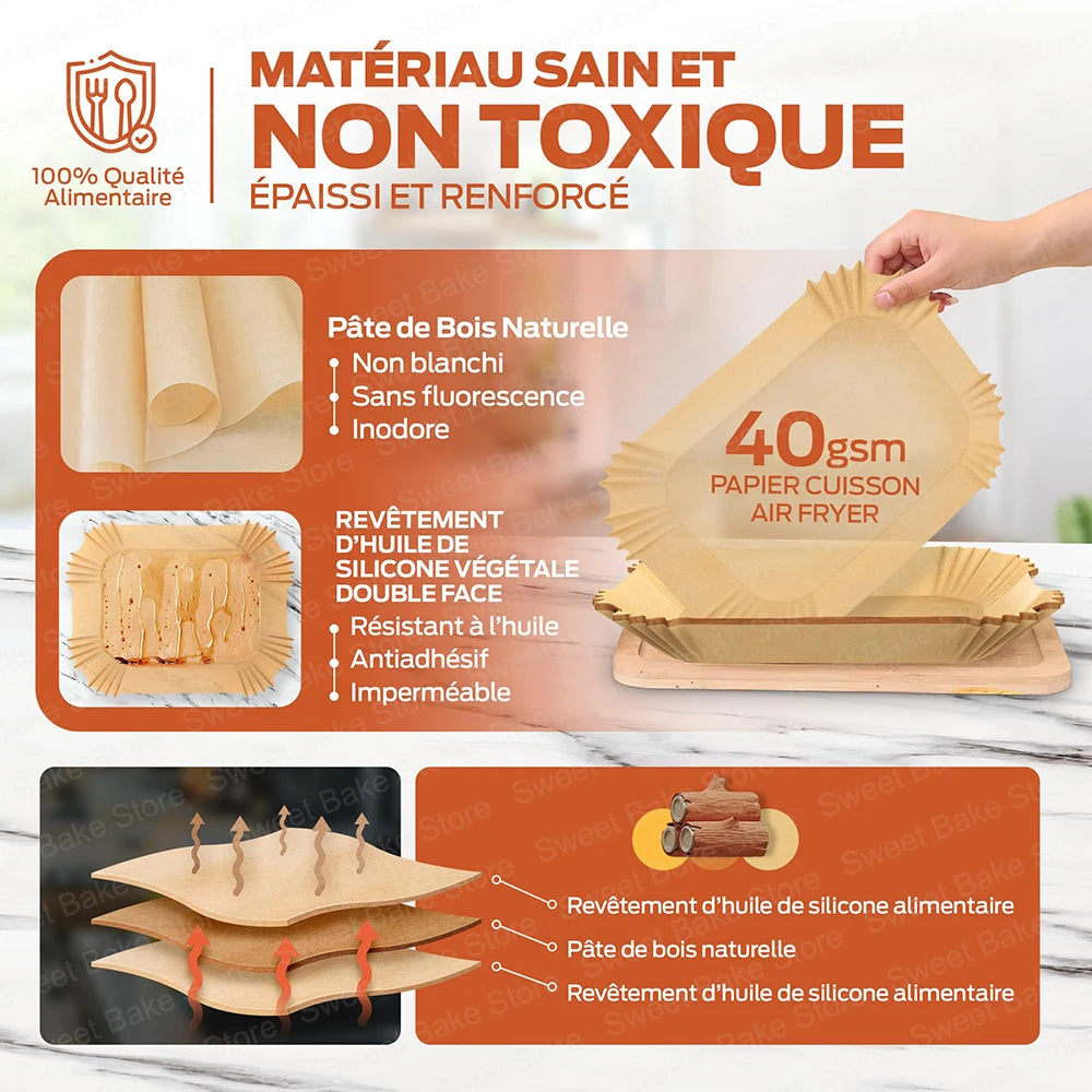 100 papiers cuissons pour KENWOOD - HFM20 8L