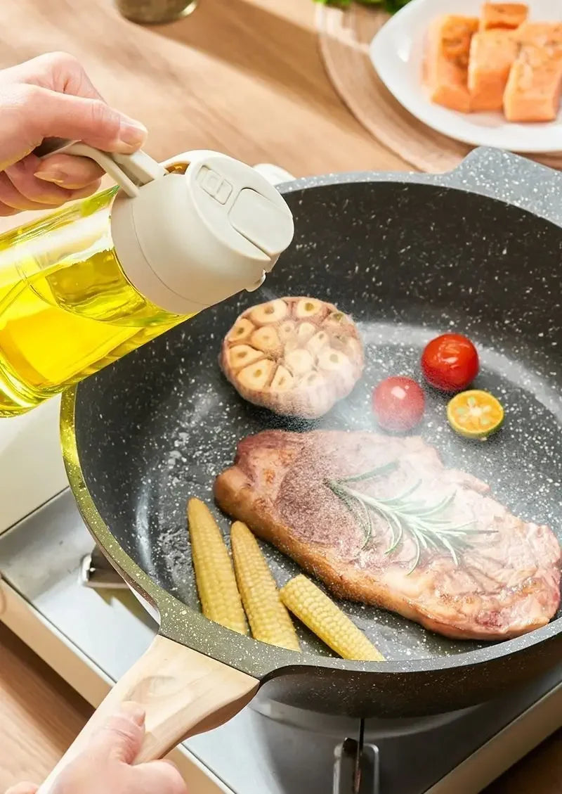 Spray / Verseur d'huile (noir) pour cuisson plus saine (airfryer, salades, four, etc...)