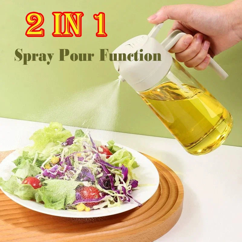 Spray / Verseur d'huile (noir) pour cuisson plus saine (airfryer, salades, four, etc...)